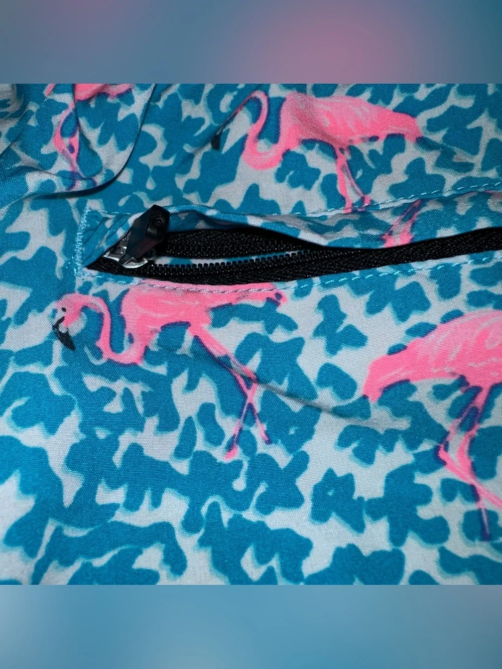 Chubbies boys swim trunks size large Blue Flamingo Print Drawstring Shorts